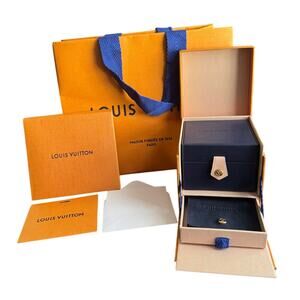 Authentic Louis Vuitton Jewelry Gift Box Pouch‎ Drawer Bag Card Full Set